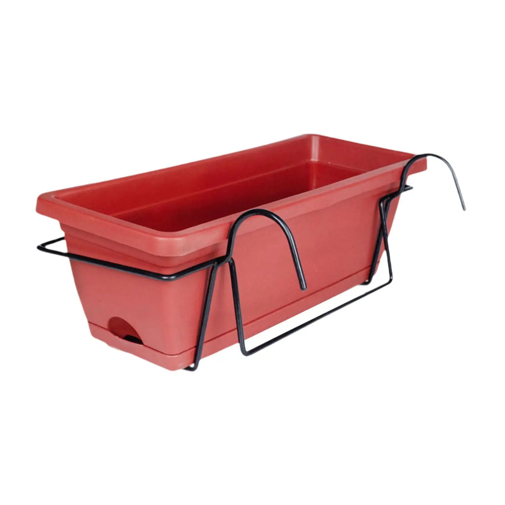 Hanging Flower Pot for Fence And Balcony, Flower Box, Flower Pot with Drainage Hole, Removable Tray, 43 X 19 X 15 Cm - Sun Studio
