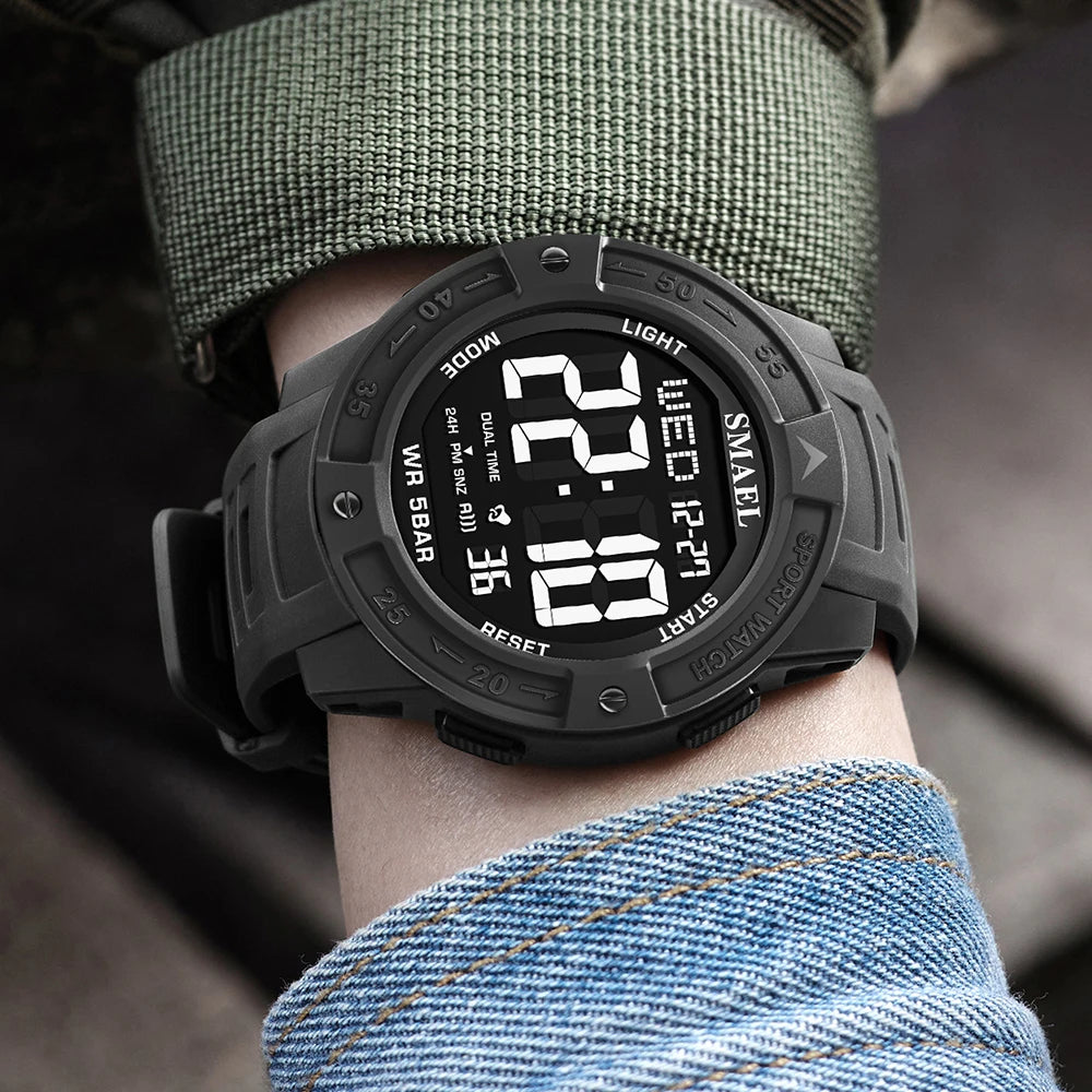 SMAEL New Men's Luxury Sports Watch Waterproof Man Watches Multifuction Man LED Digital Military Watch Alarm Clock Wristwatch - Sun Studio