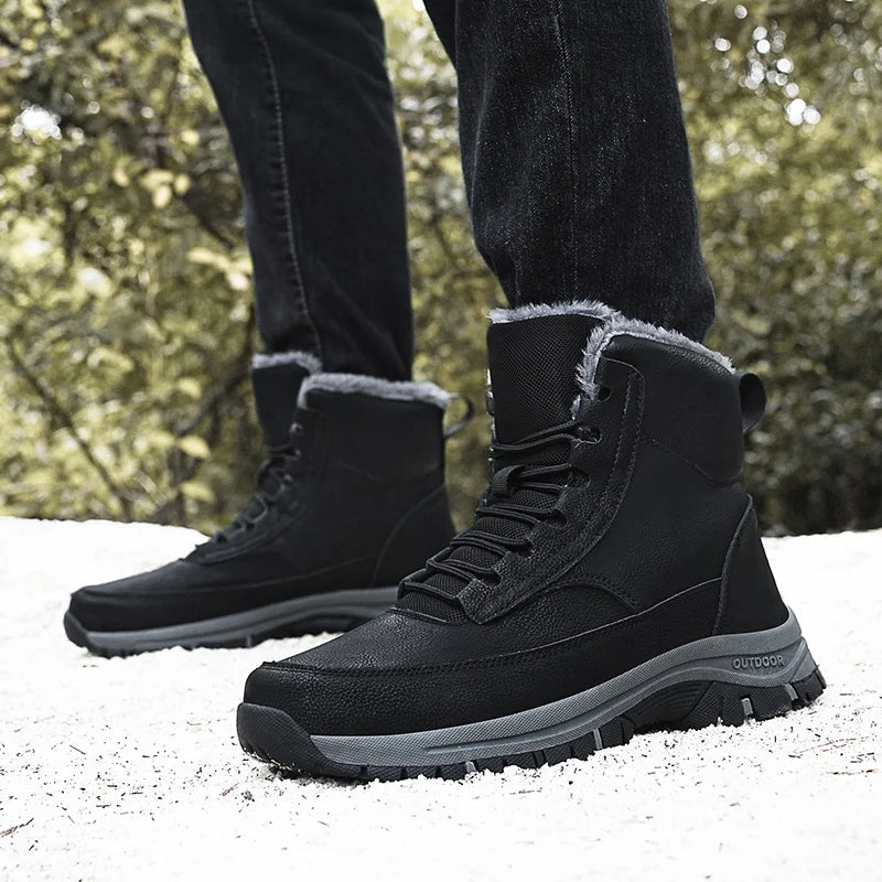 New Snow Boots Men Lace Up Mens Shoes Breathable Winter Boots For Men Casual Men Shoe Waterproof Ankle Boots Footwear Work Shoes - Sun Studio