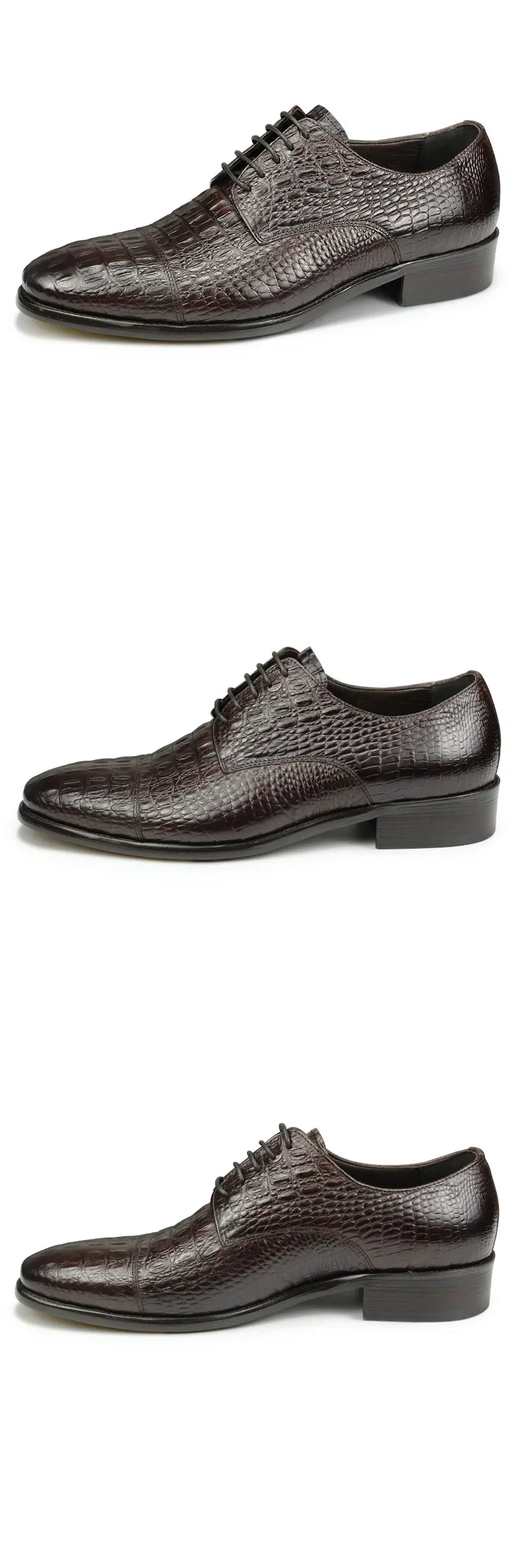 Luxury Crocodile Pattern Genuine Leather Shoes Handmade Men's Vintage Casual Leather Shoes Custom Pointed Toe Oxford Dress Shoe - Sun Studio