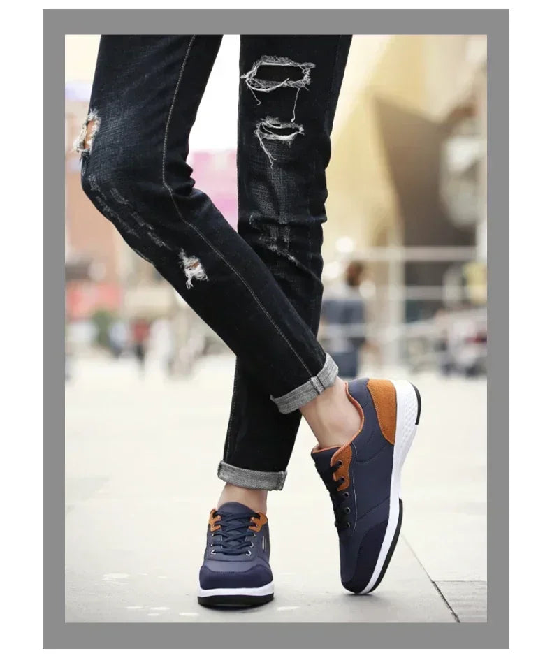 Leather Men Shoes Sneakers Trend Casual Shoe Comfortable Breathable Leisure Male Sneakers Non-slip Footwear Men Sports Shoes - Sun Studio