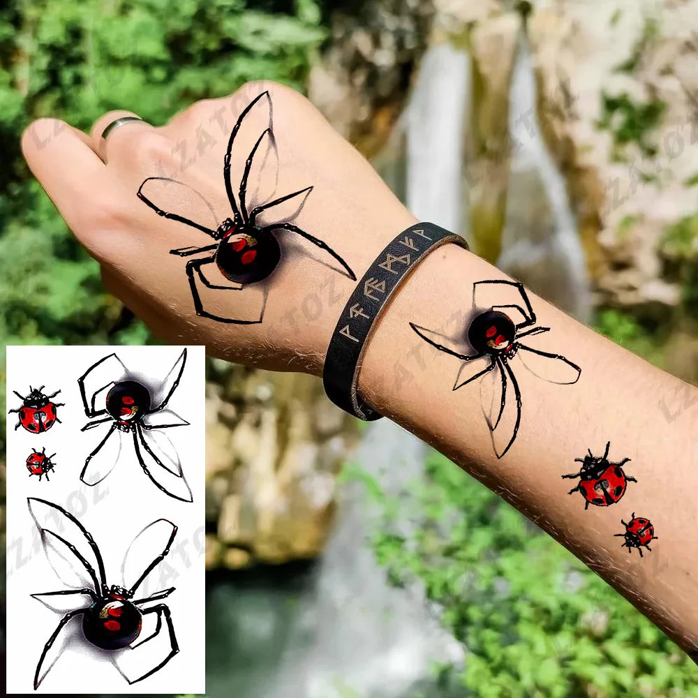 Unique Triangle Ocean Wave Temporary Tattoos For Men Women Realistic Tiger Lion Fake Tattoo Stickers Saying Transfer Art Tatoos