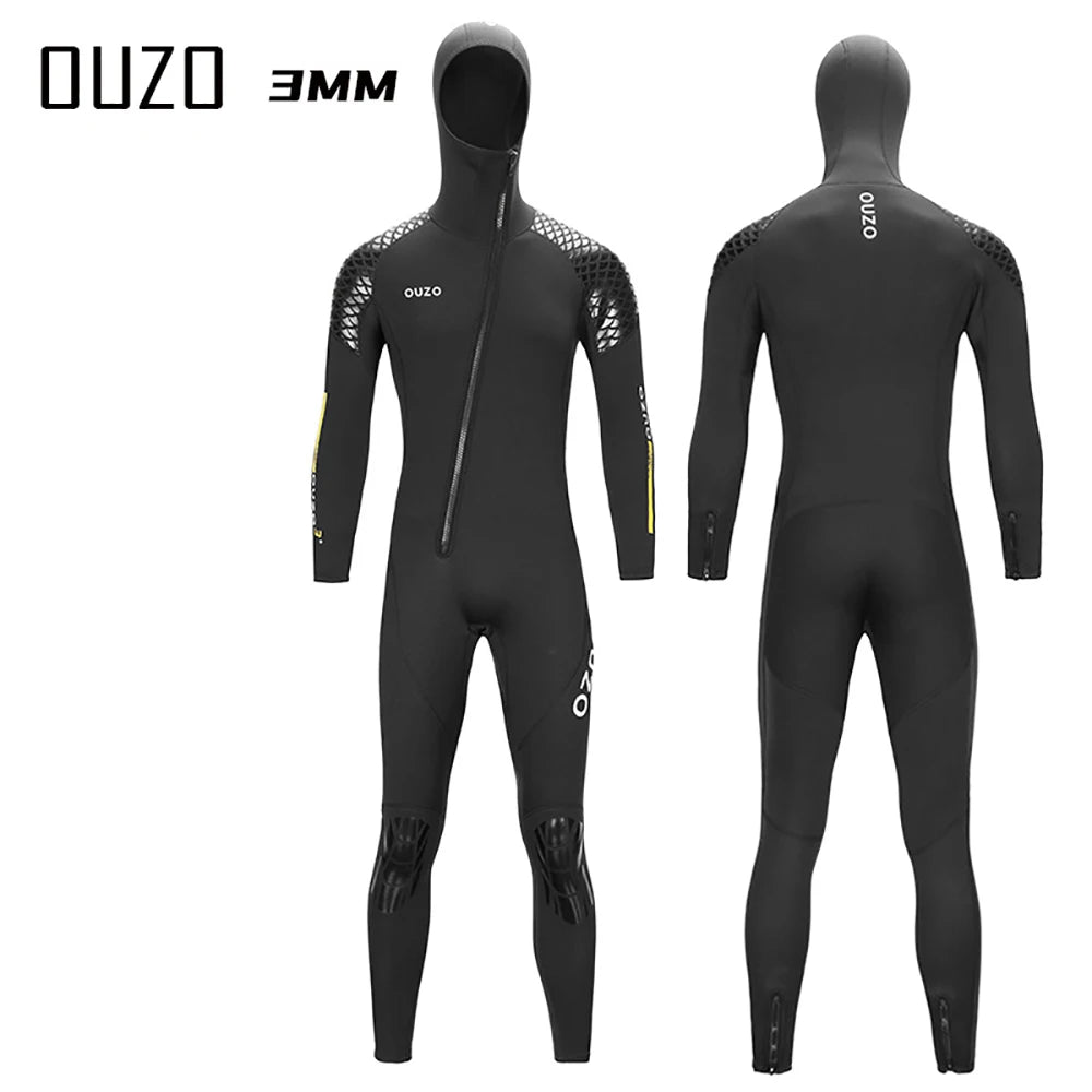 3mm Neoprene Wetsuit Men's One-piece Cold Proof Scuba Warm Diving Suit Jellyfish Winter Swimsuit Surfing Suit  S-4XL - Sun Studio