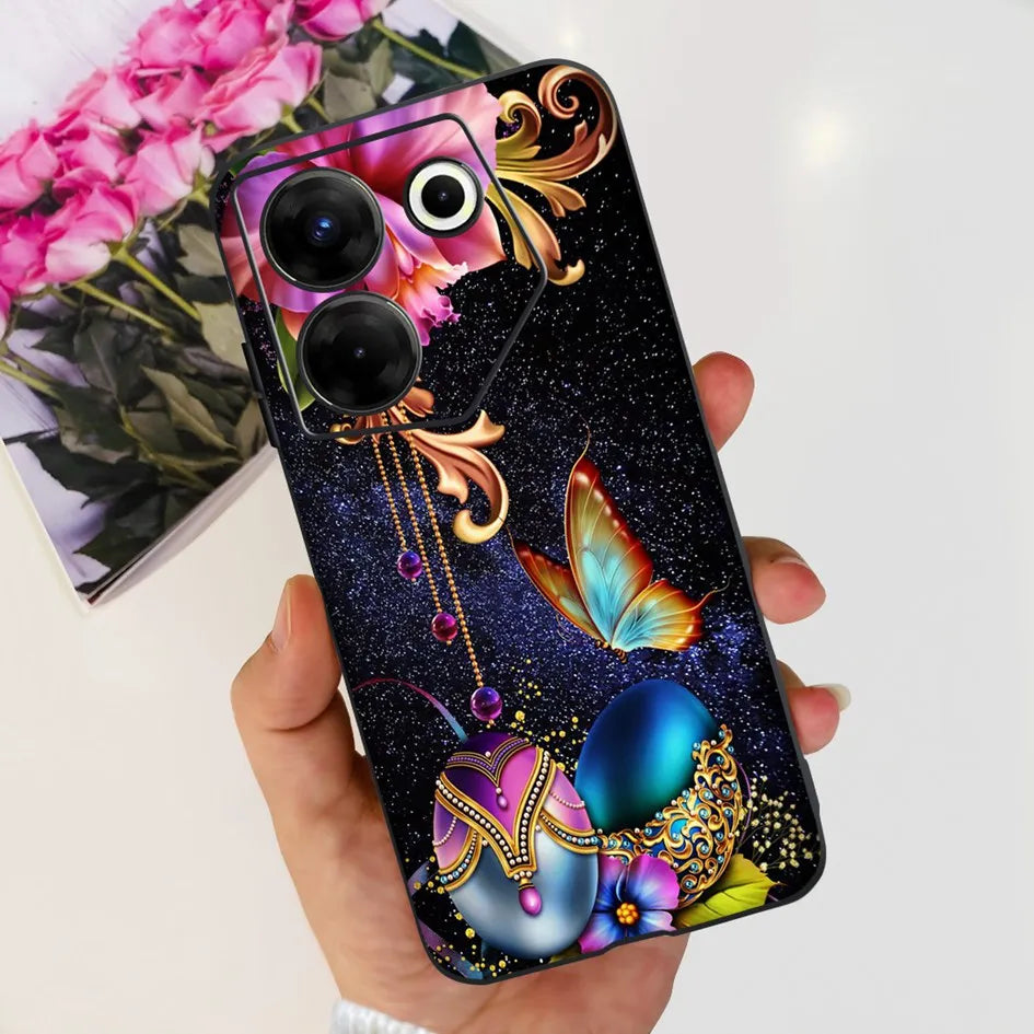 For Tecno Camon 20 Pro 5G Case 2023 Cute Love Heart Football Slim Cover Soft Silicone Funda For Tecno Camon20 Pro 5G CK8n Bumper