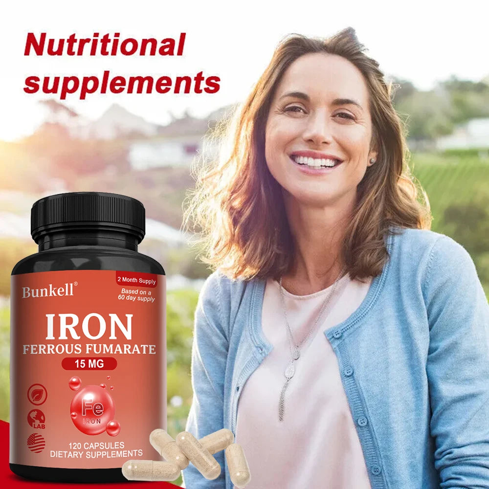 Iron Supplement - Boost Energy, Improve Concentration, Enhance Immune Function, Reduce Fatigue, Help Hemoglobin Balance, Non-GMO - Sun Studio