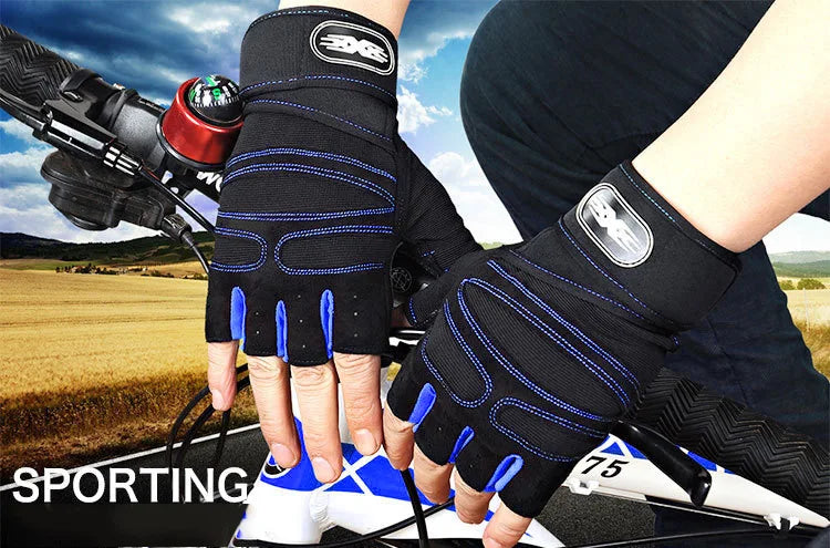 Gym Gloves for Men Women Fitness Weight Lifting Wristband Gloves Body Building Training Sports Exercise Cycling Glove Shockproof - Sun Studio