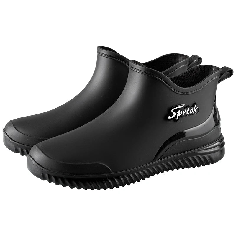 Couples Short Rain Shoes Fashion Light Waterproof Shoes Non-Slip Sports Korean Rain Boots