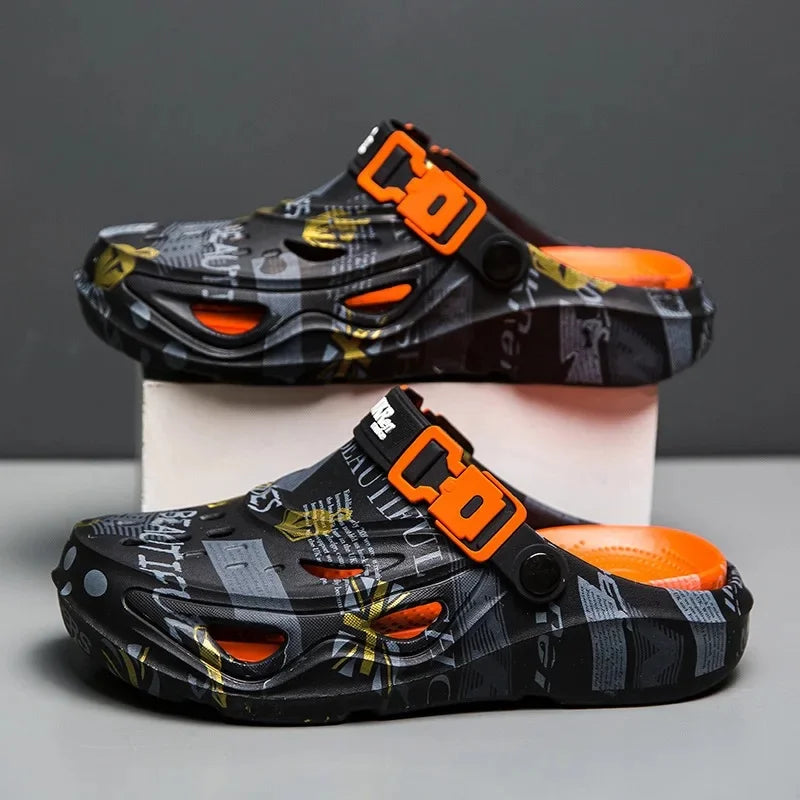 Men's Summer Outdoor Sporty Thick-Heeled Sandals Big Size 46 Head-To-Toe Dual-Purpose Beach Shoes Comfortable Wearing Experience