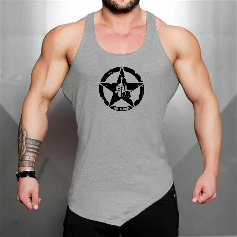 Gym Bodybuilding Muscle Shirts Summer Sleeveless Cotton Breathable Tank Tops Mens Fitness Sport Irregular Hem Hip Hop Singlets - Sun Studio