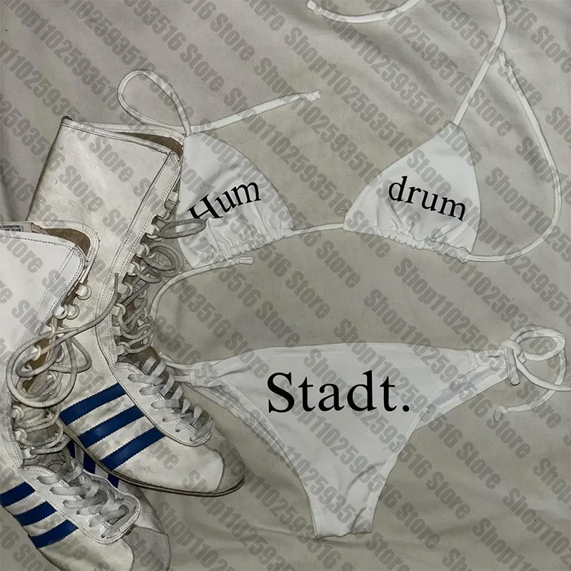 Swimsuit Women Sexy Bikini Set letter print Padded Bra Thong Two Pieces Swimwear Beachwear Bathing Suit Femme - Sun Studio