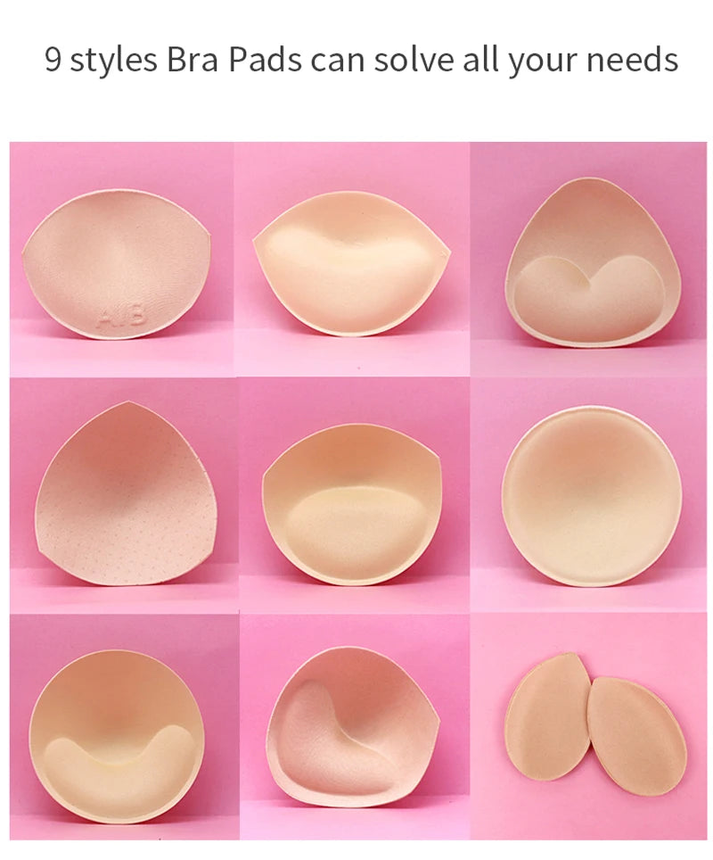 1pair Sponge Inserts In Bra Padded for Swimsuit Breast Push Up Fill Brassiere Breast Patch Pads Women Intimates Accessories - Sun Studio