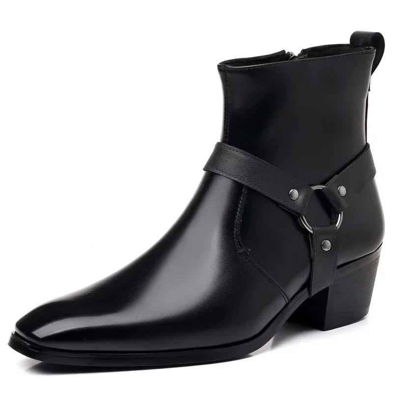 Men's Boots Fashion Designer Chelsea Boots Luxury High Quality Men Cowboy Boots Black Brown Zip Wedding Office Dress Shoes Male - Sun Studio