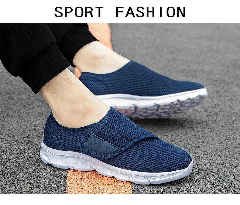 Sneakers Men Orthopedics Wide Feet Swollen Walking Casual Shoes Thumb Eversion Adjusting Soft Comfortable Light Man Shoes Black - Sun Studio