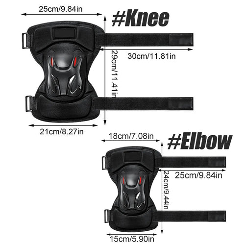 1Pair Adult Knee & Elbow Pads for Roller Skating,Skateboarding - Heavy-Duty PP Shell - Adjustable Protective Gear for Men Women - Sun Studio