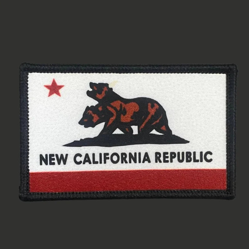 New California Republic Flag Patch Tactical Morale Badge Print Hook&Loop Military Backpack Clothing Decorative Sticker Armband - Sun Studio