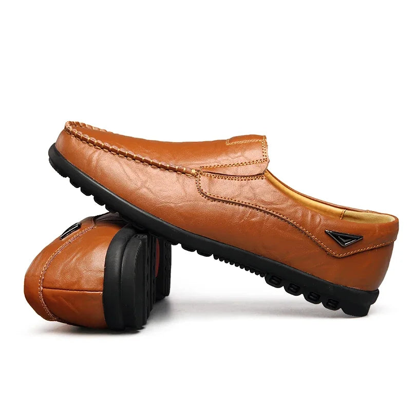Leather Men Casual Shoes Breathable Soft Mens Loafers Italian Brand Moccasins Slip on Black Driving Shoes Plus Size 37-47 - Sun Studio