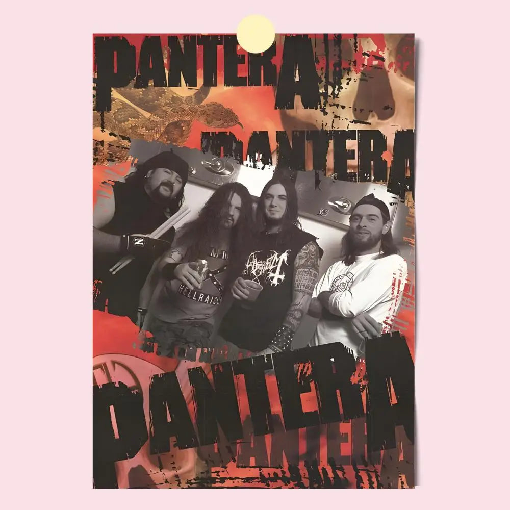 Vintage Pantera Concert Music Poster HD Anime Hot Theme Singer/OST/Movie-Waterproof Self-Stick Home Decor - Sun Studio