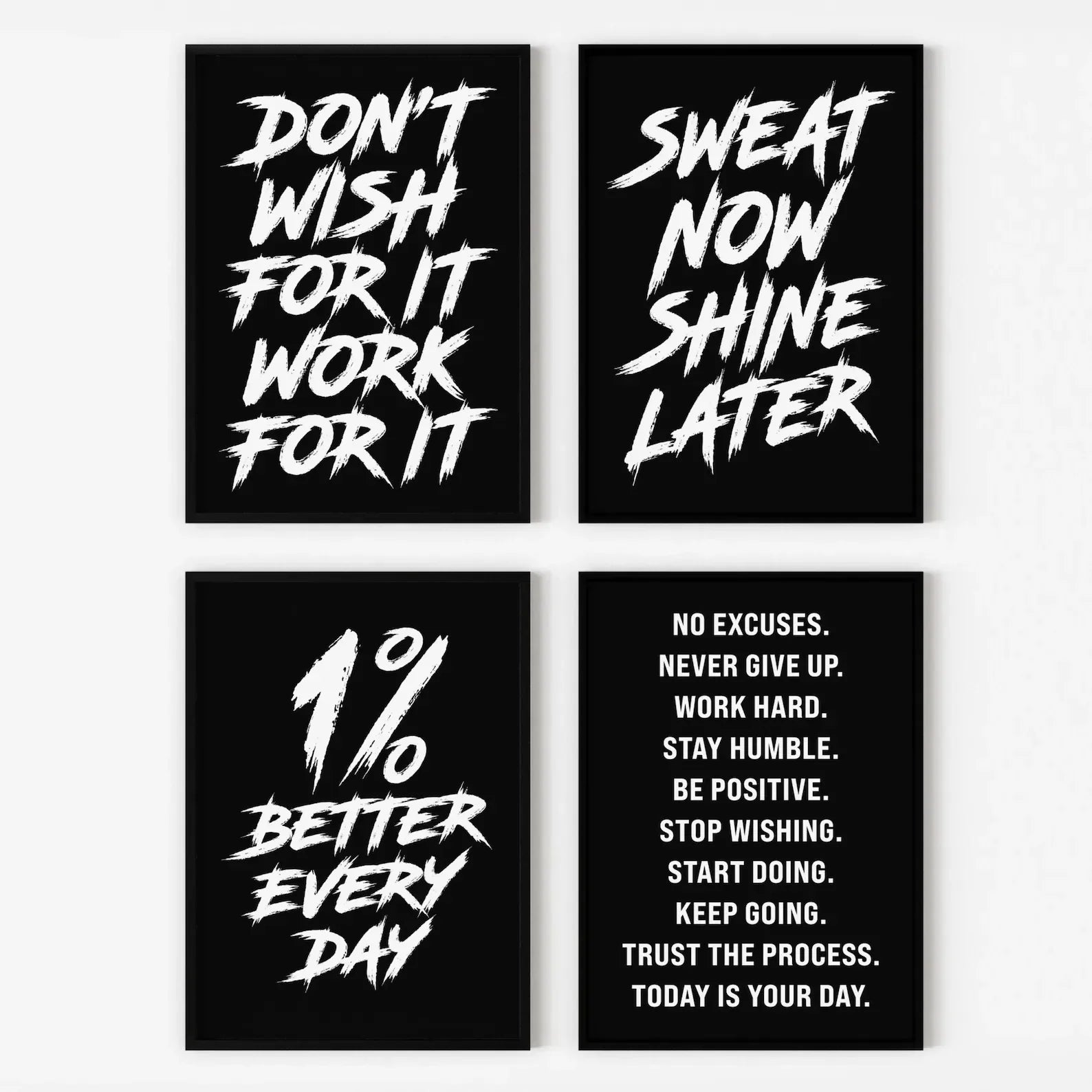 Gym Wall Art Poster Gym Inspirational Poster Home Gym Wall Decoration Gym Slogan Canvas Printing Decorative Painting Frameless - Sun Studio