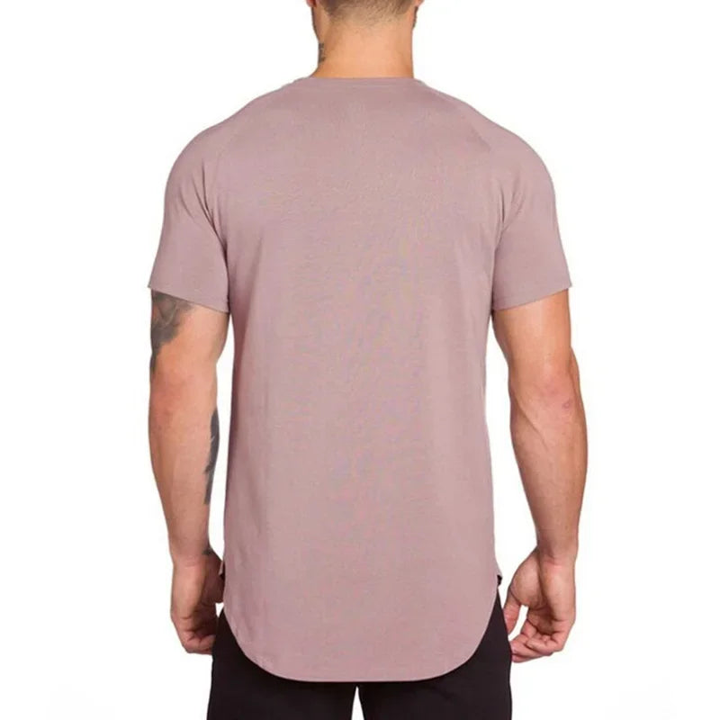 Gym Bodybuilding Workout Clothing Sportswear Mens Casual Short-sleeved Cotton Shirts Summer Fitness Breathable Slim Fit T-Shirts - Sun Studio