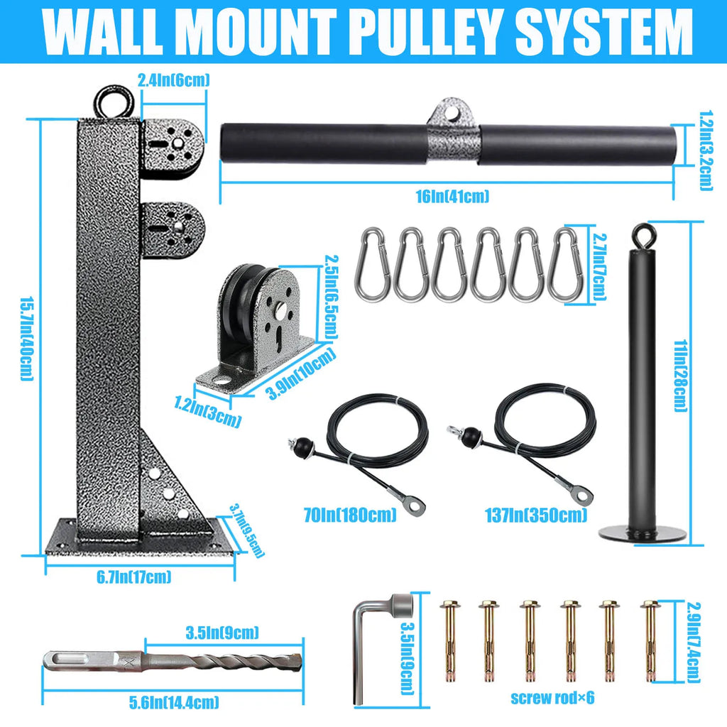 Fitness Wall Mounted Pulley System, Weight Cable Pulley System, Suitable For Gym Strength Training, LAT Pull Down, Fitness - Sun Studio
