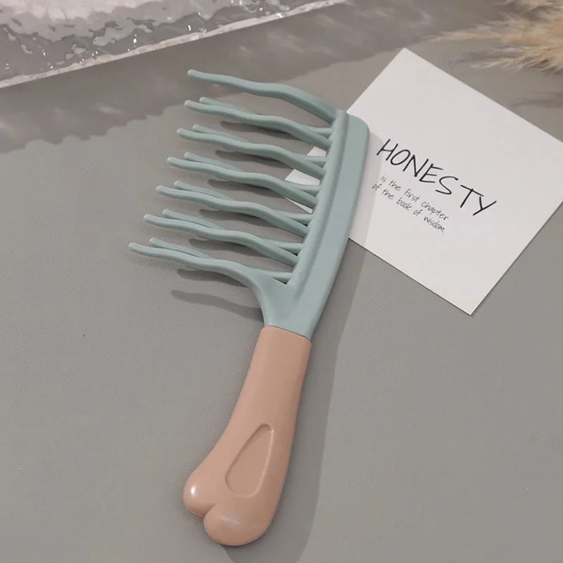 1pc Dual Wide-Tooth Hair Combs, Ideal for Long Curls & Voluminous Styles, Curly Hair Management &Home Massage, Elegant Hair Care - Sun Studio