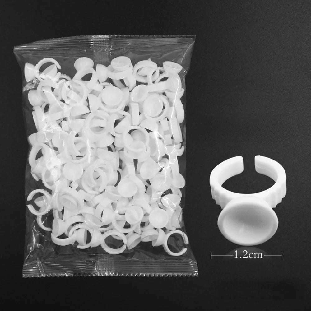 100pcs S/M/L Disposable Tattoo Ink Rings Cups Eyebrow Lip Tattoo Pigments Holder Ring Container Permanent Makeup Accessory Tools - Sun Studio
