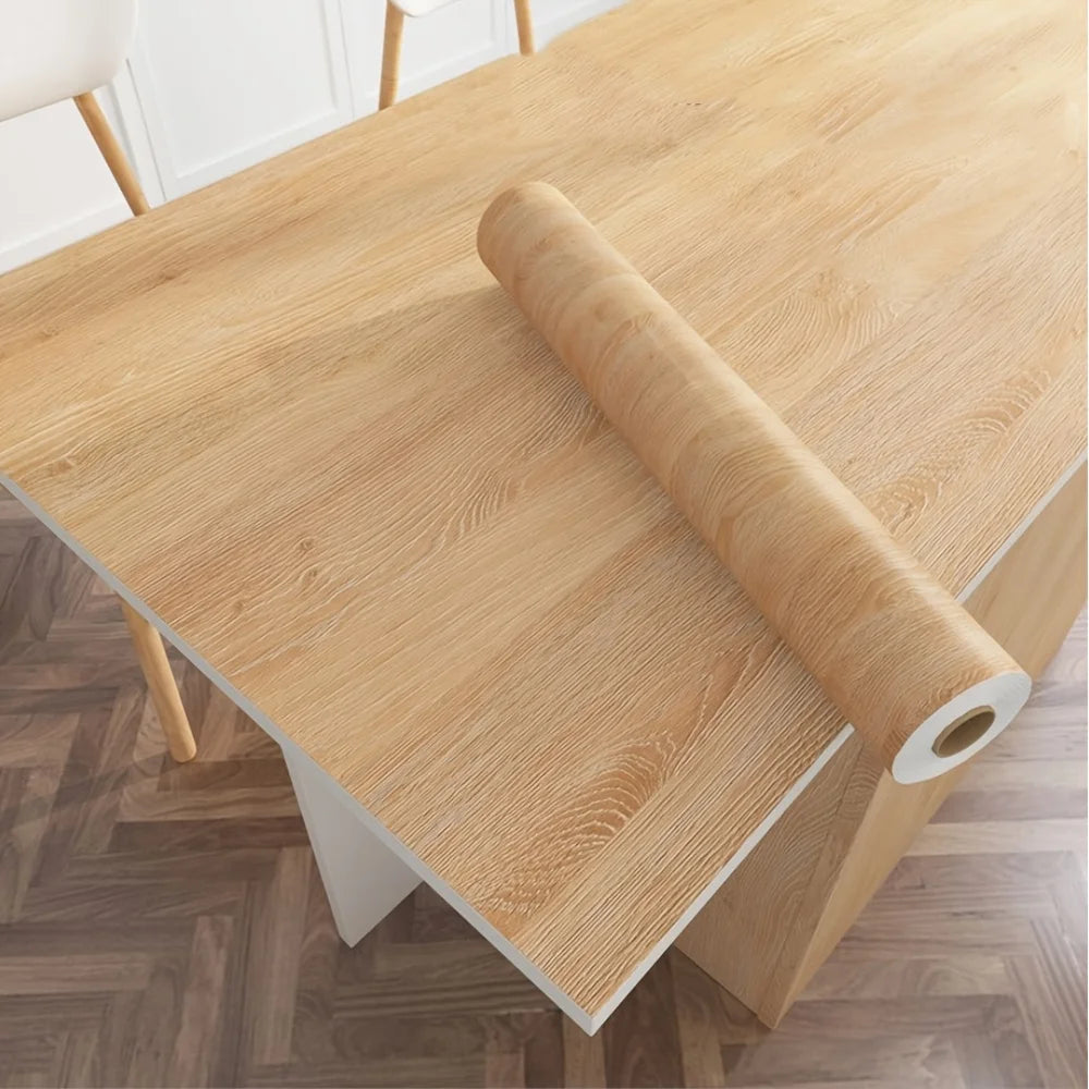 Wood Grain DIY Sticker PVC Self Adhesive Waterproof Wallpapers Renovation Furnitures Wall Stickers Home Decor Sticky Paper Decal - Sun Studio