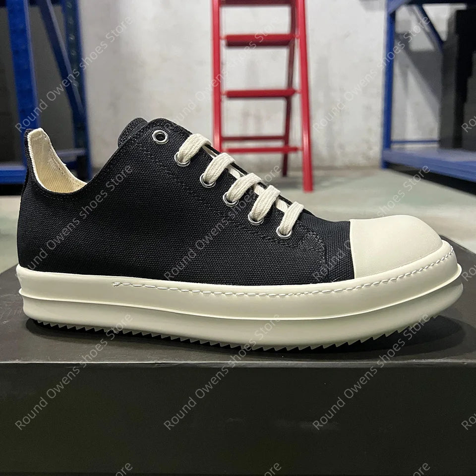 Casual Shoes Men Canvas  Low Top Quality Ro Lace Up Thick Sole Breathable Luxury Designer Classic Trainers Women Flat Sneakers - Sun Studio