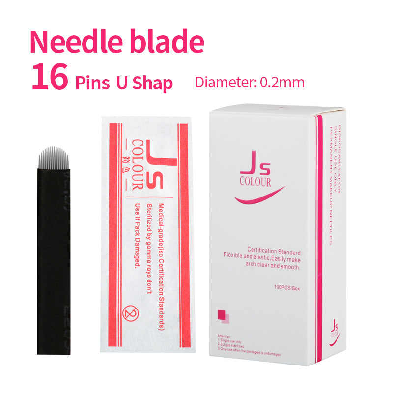 0.2mm U-Shape 16 Pin Microblading Needle Eyebrow Tattoo Blade For Permanent Makeup Manual Pen 3D Eyebrow Embroidery - Sun Studio