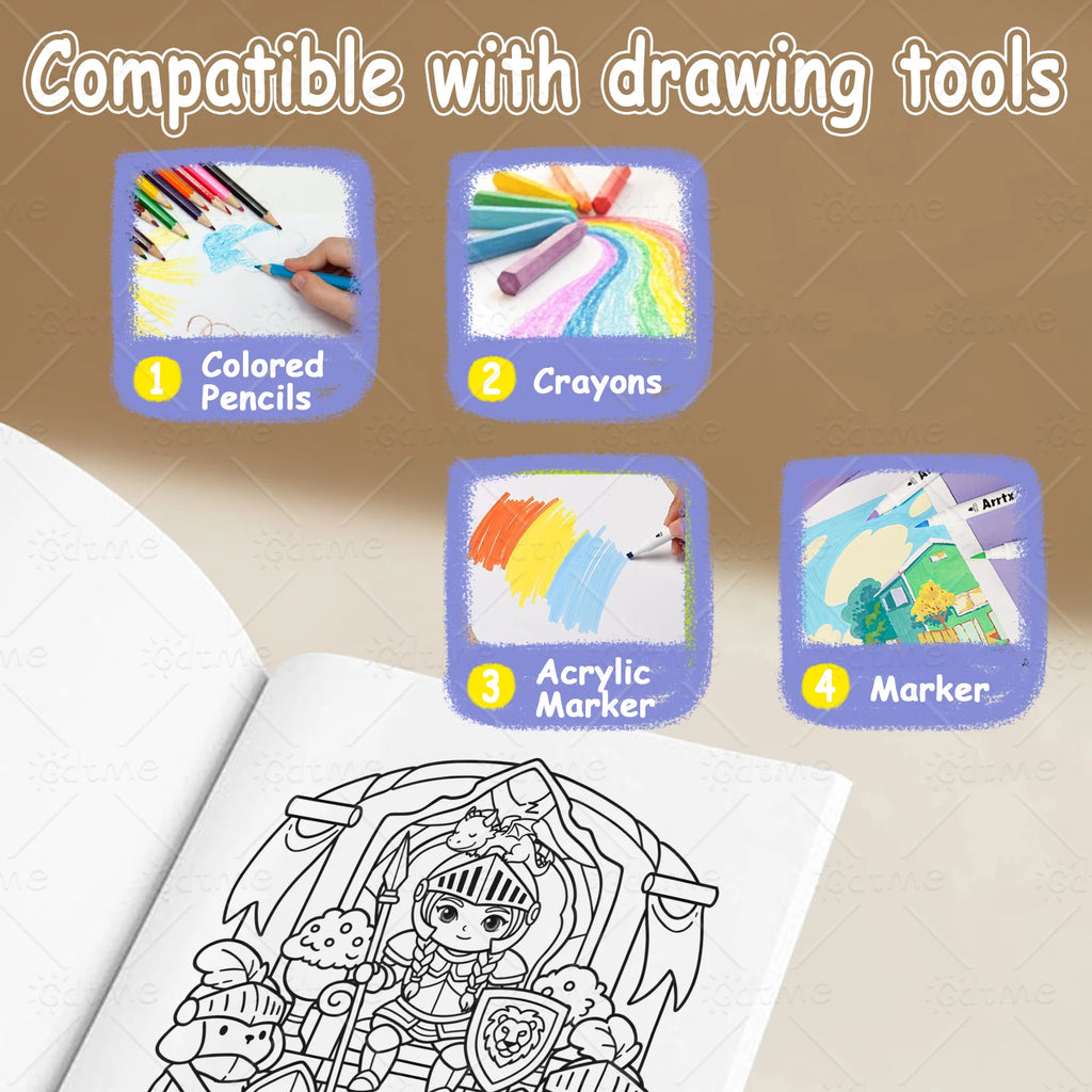 COZY KINGDOM FANTASY Bold-easy Patterns Coloring Book for Adults Cute Drawing Book Perfect Gift for Party and Birthday - Sun Studio