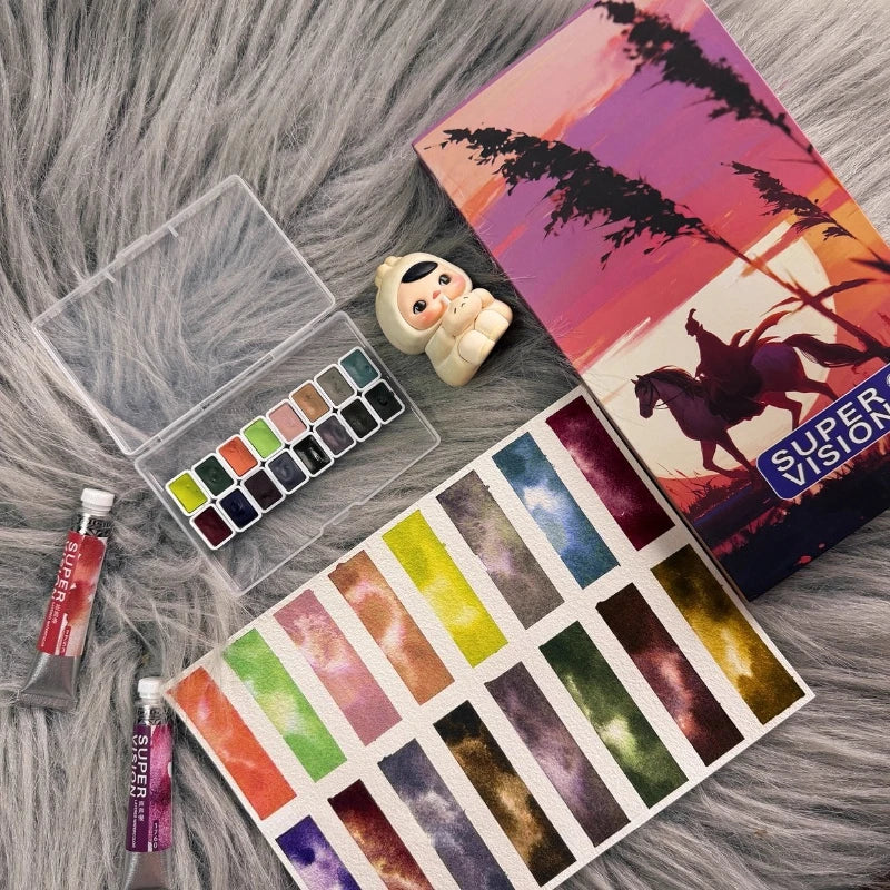 New SuperVision Layered Color Watercolor Pigment 16 Colors 0.5/1/2ML Portable Watercolor Packaging Student Painting Art Supplies - Sun Studio