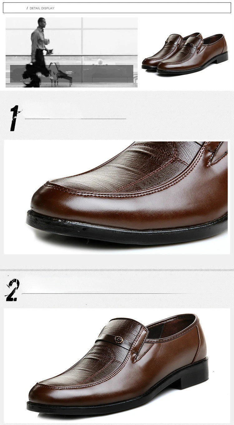 2024 New Leather Shoes for Men High Quality Business Men Dress Shoes comfortable Flats Oxford Breathable Men Party Wedding Shoes - Sun Studio