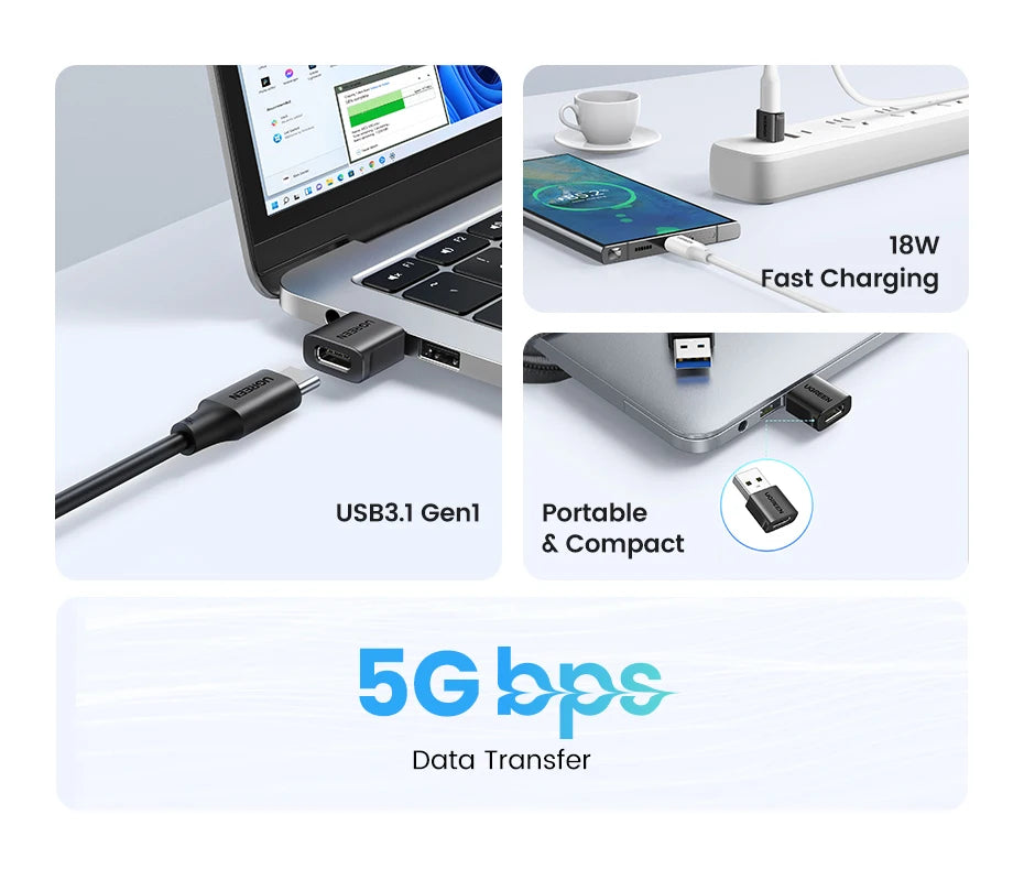 UGREEN USB 3.1 Type C OTG Adapter USB A Male to USB C Female Cable Converters For Macbook Samsung S10 Huawei USB To Type-c OTG - Sun Studio