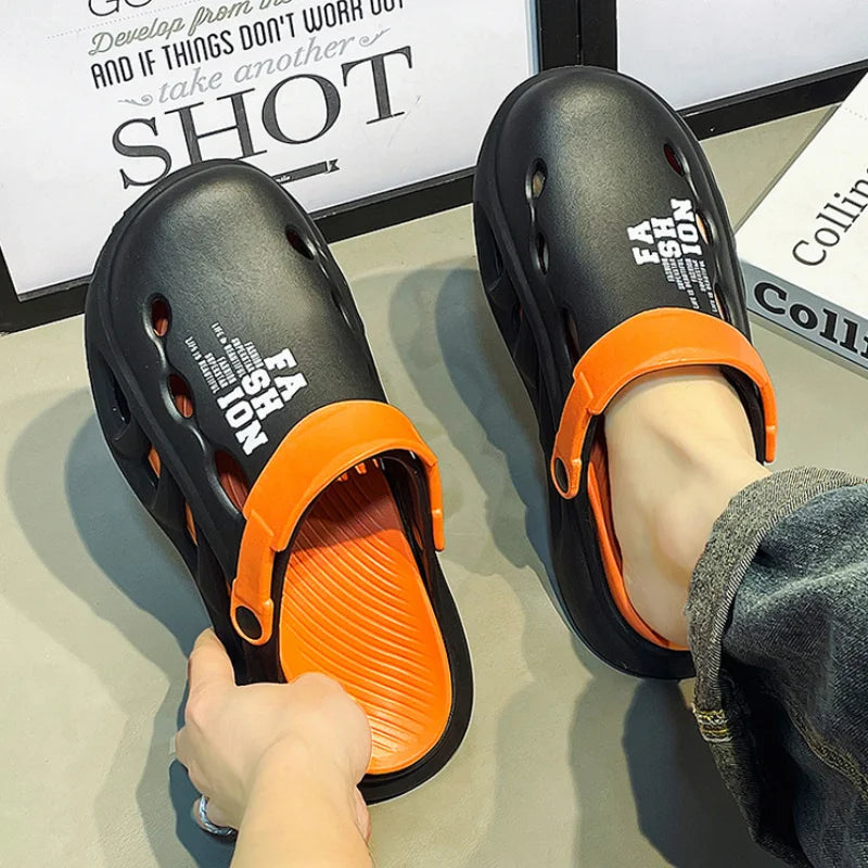 Men's Sandals Fashion Slippers EVA Hole Shoes 2025 Men Outdoor Thick-soled Casual Shoes Couple Home Beach Sandals Flip Flops 슬리퍼 - Sun Studio