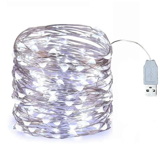 1-20M Led String Lights Copper Wire Starry Fairy Lights Battery Operated Lights for Bedroom Christmas Parties Wedding Decoration - Sun Studio