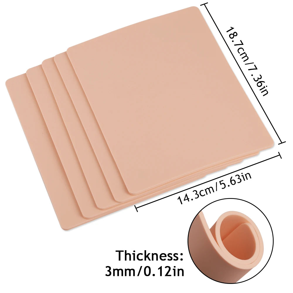 3MM Thick Tattoo Practice Skin Blank Double Sides Silicone Fake Skin for Permanent Makeup Training Tattoo Skin Accessories - Sun Studio