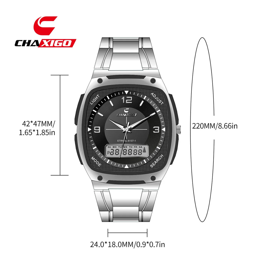 CHAXIGO 6137 Fashion Men's Watch Luminous Waterproof Calendar Alarm Clock Multi Functional Watches for Men Relogios Masculino - Sun Studio