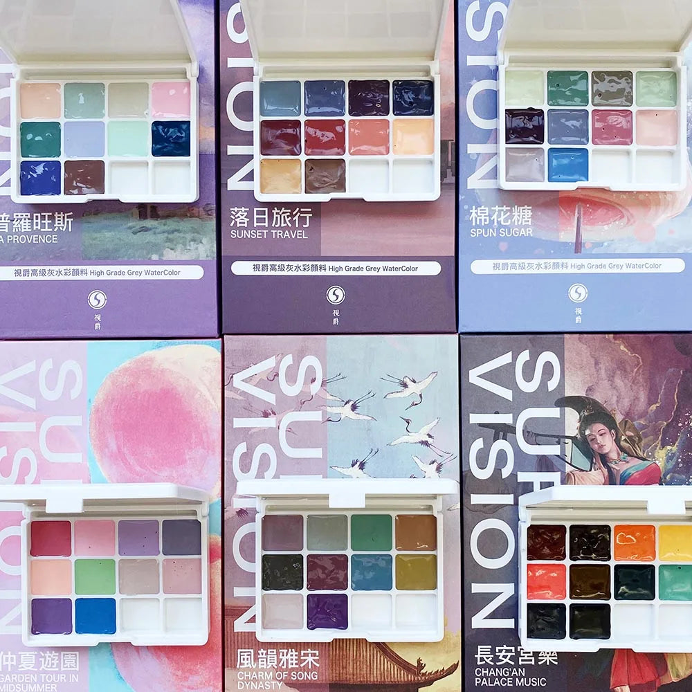SUPER VISION Artist Watercolor Pigment Macaroon/Morandi Advanced Watercolor Dispense 110 colors 1ml Professional Art Supplies - Sun Studio