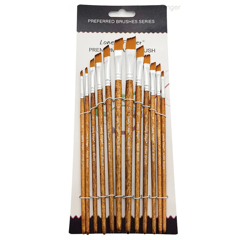 12/48 PCS Round Paint Artist Brushes Set for Acrylic Watercolor Oil Painting, Crafts, Canvas, Rock, Miniature Model Fine Detail - Sun Studio