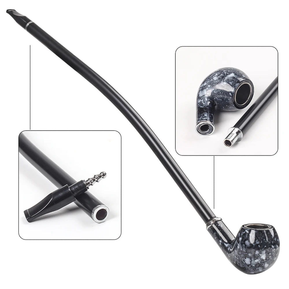 Classic Long Smoking Pipe with Filter Removable Washable Resin Tobacco Pipe Smoking Accessories Men Holiday Gift - Sun Studio