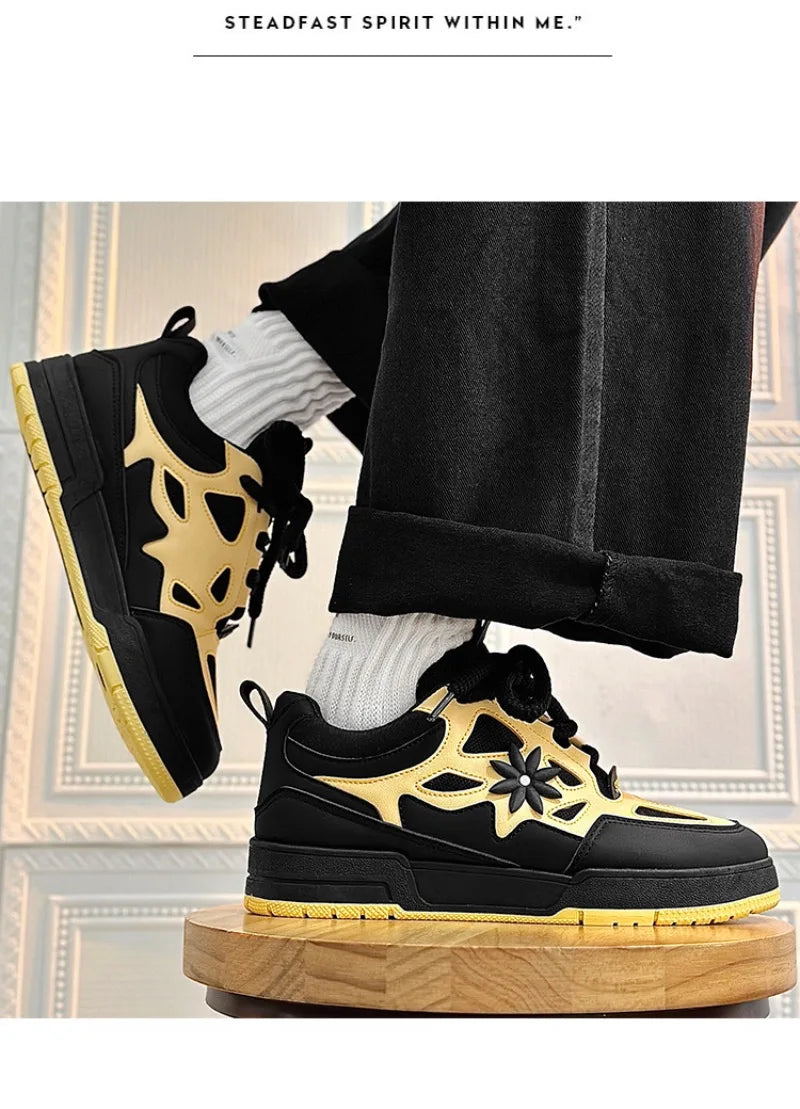 Men's Sneakers Luxury Leather Casual Shoes 2025 Fashion Skateboard Shoes for Men Daily Training Shoes Tenis Masculino - Sun Studio