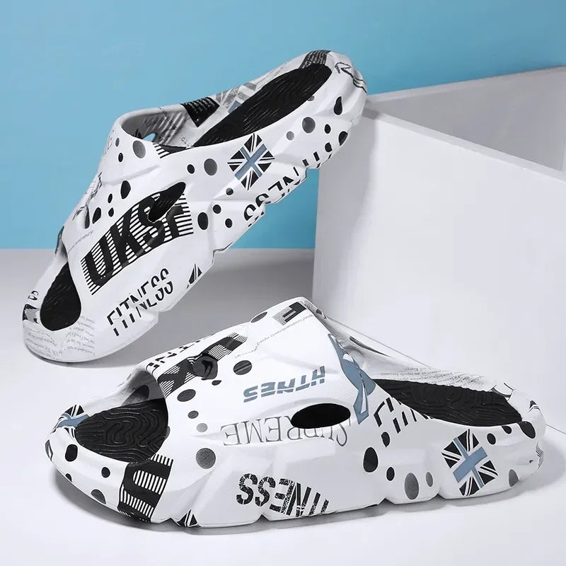 Original New Style Slippers Men's Sandals Summer Fashion Thick Bottom Anti-slip Slip-on Flip Flops Camouflage Beach Slides Shoes - Sun Studio