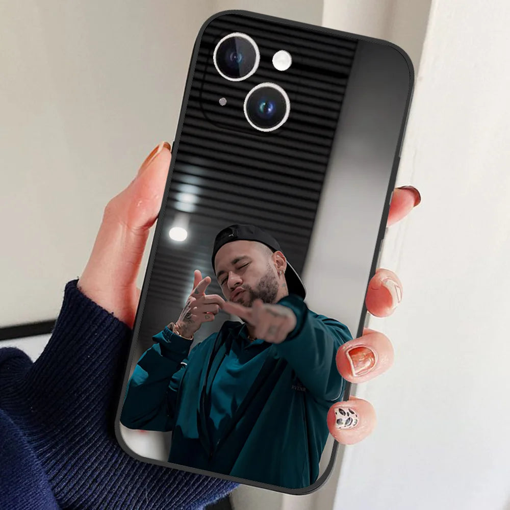 For N-Neymar Football 10 Phone Case For Iphone 16 15 11 13 14 Pro Max 7 8 Plus X Xr Xs Max 12mini Black Shell Cover Case - Sun Studio