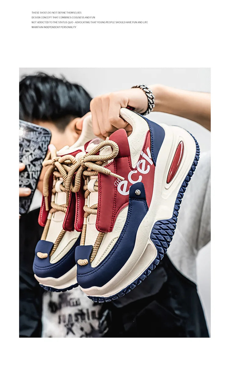 New Youth Thick Bottom Casual Sneakers Korean Edition Men's Versatile Breathable Running Shoes High Quality Zapatos para hombres - Sun Studio