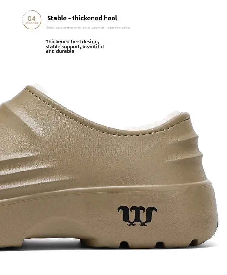 Waterproof Cotton Chef Shoes For Men Anti-Slip Work Footwear Warm Comfortable Kitchen Specialized Shoes With EVA Outsole - Sun Studio