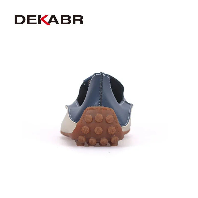 DEKABR Men Casual Flats Fashion Genuine Leather Soft Moccasins Brand Loafers High Quality Breathable Men Shoes Plus Size 36-47 - Sun Studio