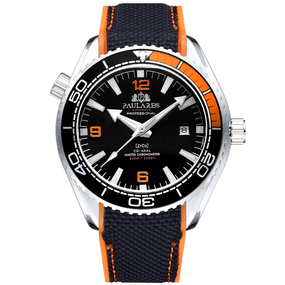 Montre Homme Automatique de Luxe Mouvement Mécanique de Haute Qualité Remontage Automatique Bracelet en Caoutchouc Étanche Lumineuse Calendrier Montres Homme