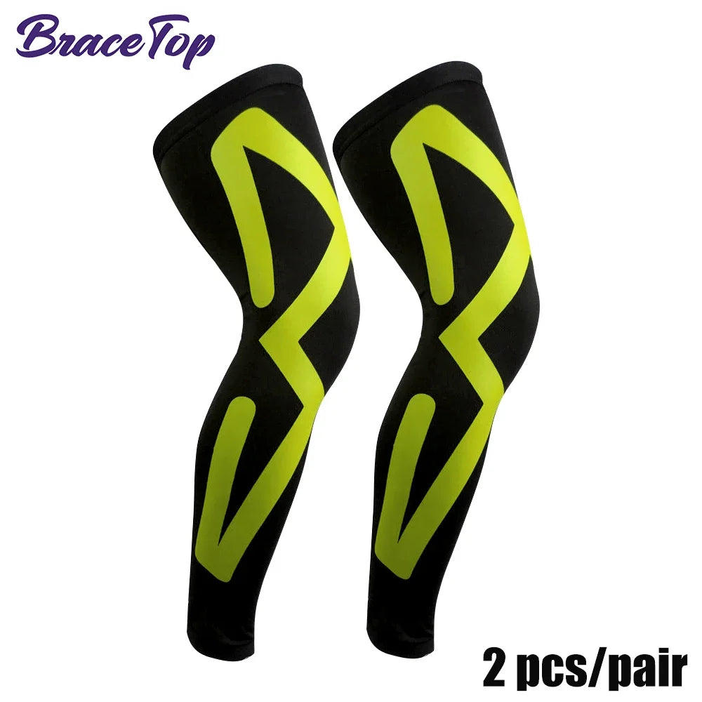 BraceTop 1 Pair Compression Long Socks Men Women Knee Fitness Knee Pad Anti Slip Support Thigh Long Stockings Leg Thigh Sleeves - Sun Studio
