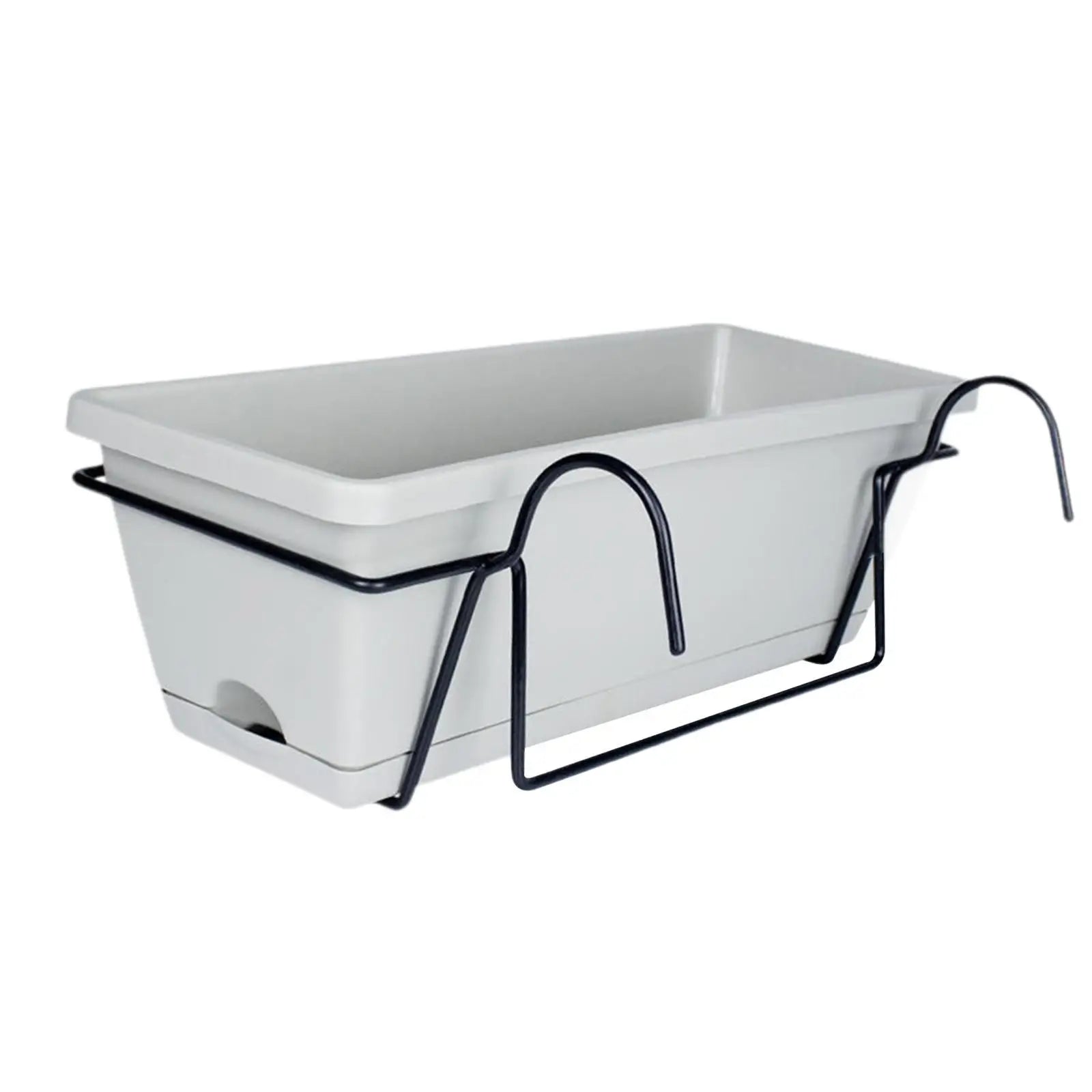 Hanging Flower Pot for Fence And Balcony, Flower Box, Flower Pot with Drainage Hole, Removable Tray, 43 X 19 X 15 Cm - Sun Studio