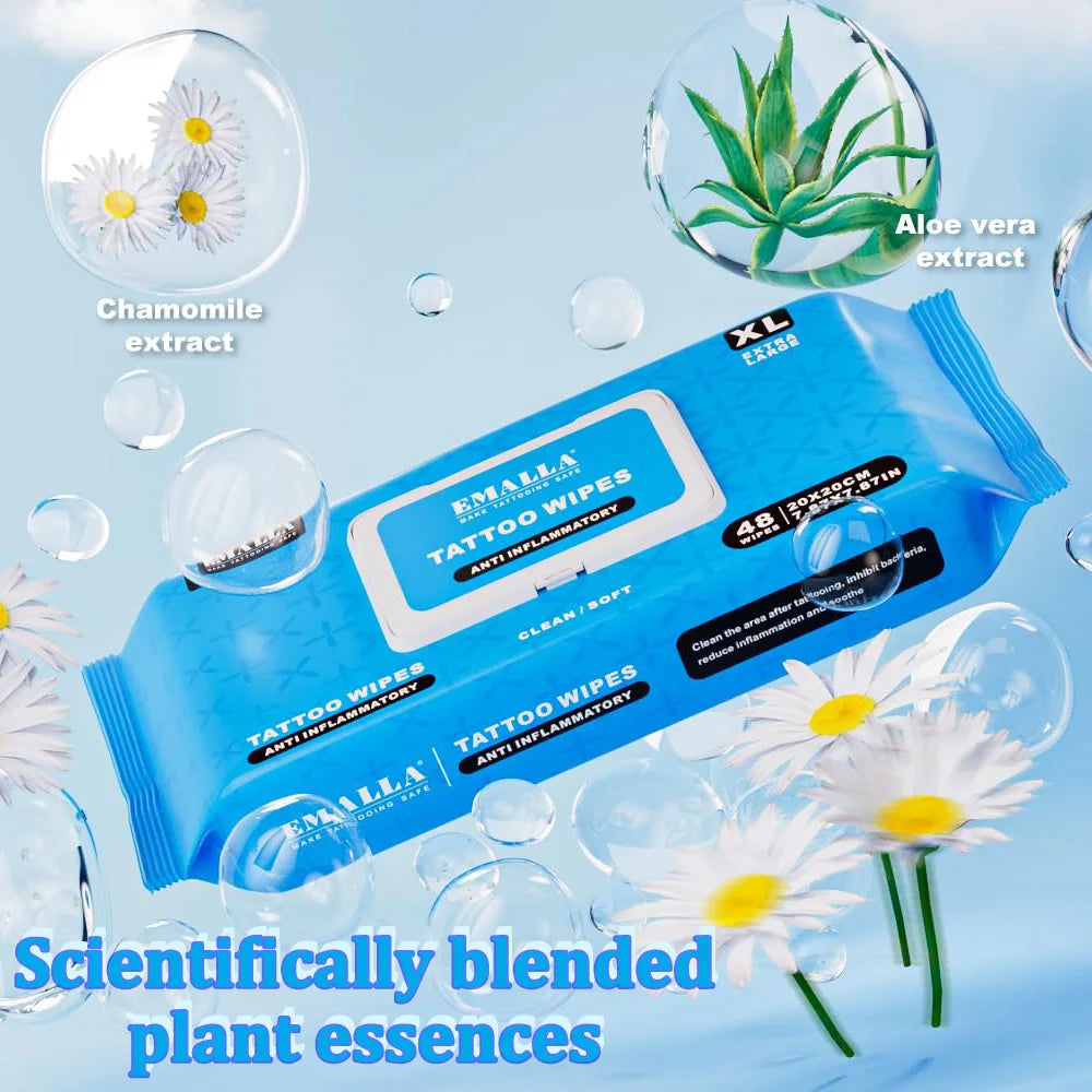 Professional Green Soap EMALLA Cleansing Green Soap Wipes Bottle Tattoo Green Soap for Tattoo Piercing Makeup Tattoo Accessories - Sun Studio